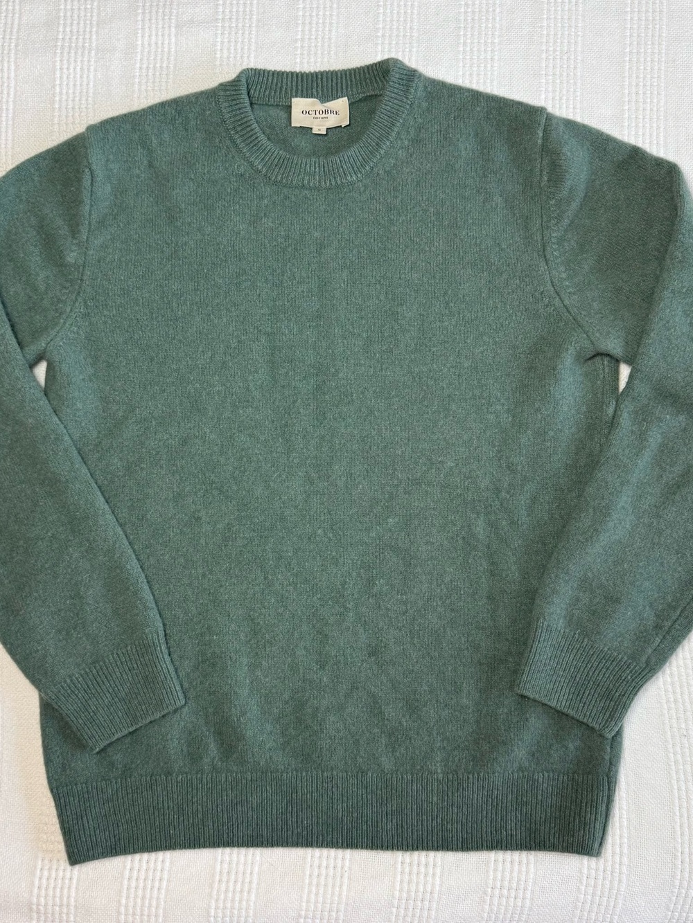 Octobre Éditions (by Sézane) Recycled Wool Crewneck Sweater Safe Green Mens M